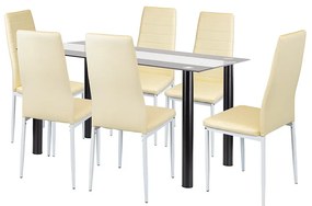 Norman 6+1 set de luat masa bej