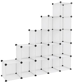 340549 vidaXL Organizator cub de depozitare, 15 cuburi, transparent, PP