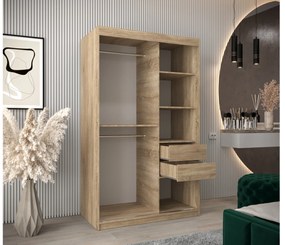 Dulap de haine 120 cm Toki 2 (stejar sonoma + stejar sonoma). 1064984