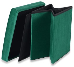 Taburet pliabil verde CUBEXO VELVET M