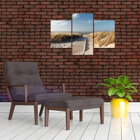 Tablou - Plaja cu nisip de pe insula Langeoog, Germania (90x60 cm)