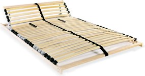 vidaXL Bază de pat cu șipci, 28 șipci, 7 zone, 140 x 200 cm
