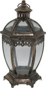 Felinar de exterior, din metal, cu patina aurie, H40/D22.5cm