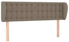 3117580 vidaXL Tăblie de pat cu aripioare gri taupe 147x23x78/88 cm textil