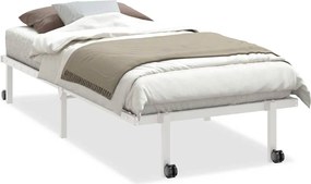 vidaXL Cadru pat fără saltea pliabil alb 90x200 cm oțel