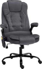 vidaXL Scaun de masaj pentru birou, gri închis, catifea