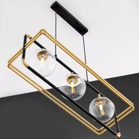 Lustră pe cablu Jupiter 2030 FIORI 3xG9/10W/230V negru/auriu/transparent