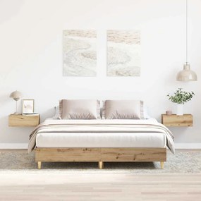 vidaXL Cadru pat fără saltea Stejar Artisan 140x200 cm Lemn prelucrat