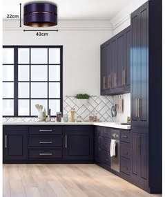 Plafonieră Duolla DUO 1xE27/15W/230V d. 40 cm albastru/auriu