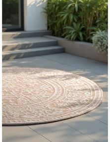 Covor pentru exterior și interior bej/fildeș rotund ø 160 cm Duet Kona – NORTHRUGS