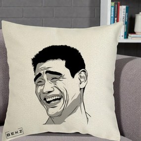 Perna Decorativa Yao Ming Meme, 40x40 cm, Ecru, Husa Detasabila, Perna Inclusa, BEKZ®