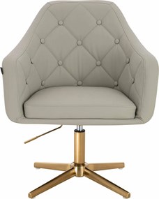 HR831CROSS Scaun Culoare in Piele Ecologica Premium Soft cu Bază Aurie