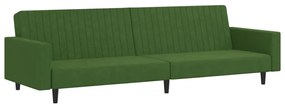 337652 vidaXL Canapea extensibilă cu 2 locuri, verde închis, catifea
