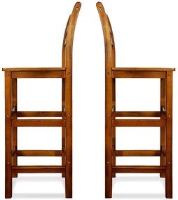 Casaria Scaune de bar OSLO cu spătare, 2 buc., 40,5x36x110cm, maro natural
