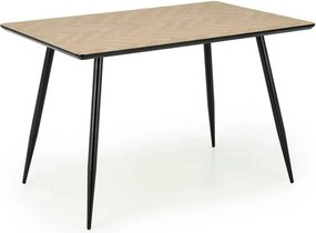 Masa BERTO, stejar/negru, 120x80x77 cm