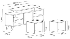 Set mobilier living Kutanetta (alb + Lemn deschis). 1107121