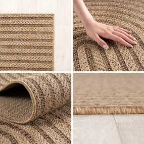 Covor pentru exterior și interior maro rotund ø 120 cm Timber 1401 – Ayyildiz Carpets