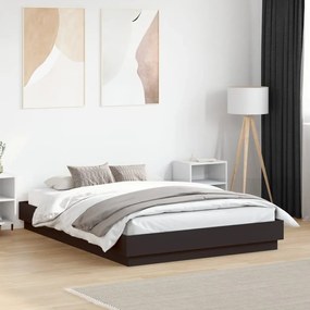 vidaXL Cadru de pat, negru ,135x190 cm, lemn prelucrat