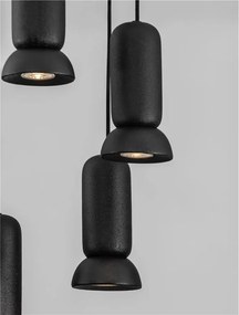 Lustra cu 5 pendule ceramica neagra PARLO