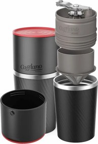 Aparat de cafea de voiaj Cafflano Classic (negru) + râșniță