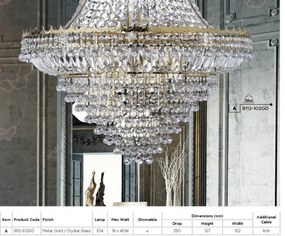 Lustra XXL cristal casa scarii design LUX Versailles 19L 9112-102CC SRT