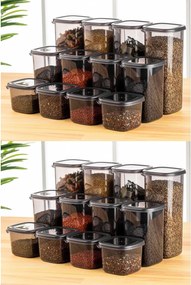 Set cutii de depozitare (24 de piese), Hermia, Culoare: Antracit