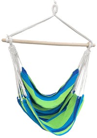 Scaun balansoar suspendabil, model dungi verde/albastru, LINDO NEW