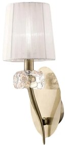 Aplica de perete clasica LOEWE antique brass/ abajur alb