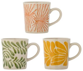 Cești 3 buc. pentru cappuccino din gresie 205 ml Fauni – Bloomingville