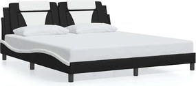 vidaXL Cadru de pat Viana fără saltea negru și alb 180x200cm piele artificială