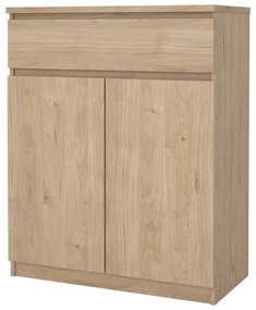 Comodă în culoare naturală cu aspect de lemn de stejar 80x100x40 cm Naia – Tvilum