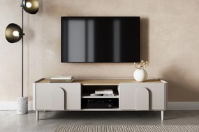 Comodă TV Amilio 170 cm cu sertar - cashmere / stejar uleiat / mânere cashmere