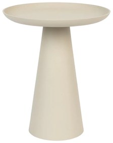Măsuță auxiliară din aluminiu White Label Ringar, ø 34,5 cm, bej