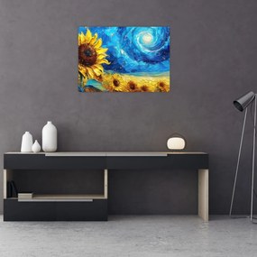 Tablou - Pictura floarea-soarelui (70x50 cm)