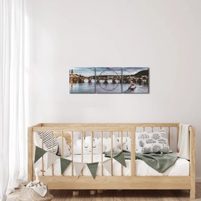 Tablou cu Vltava (cu ceas) (90x30 cm)