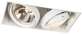 Spot integrat alb rotativ și inclinabil AR111 Trimless 2 lumini - Oneon