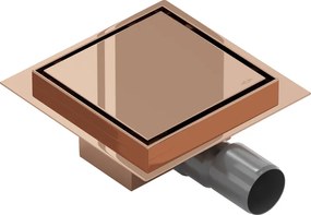 Mexen Flat-Q M13 scurgere de pardoseală pătrată 12 x 12 cm, aur roz - 1610012