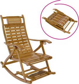Scaun balansoar de grădină, poziţionabil, natural, bambus, FLOS
