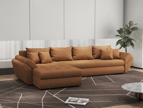 Colțar extensibil dumonde cu ladă de depozitare si sezut confortabil din spuma high-density, Loana XL Enjoy Mango 335x185 cm
