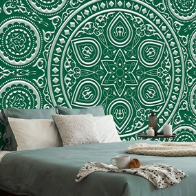 Tapet autoadeziv Mandala etnică delicată în design verde