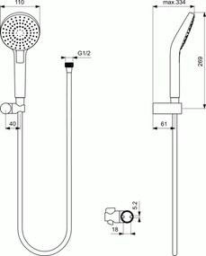 Sistem dus incastrat Ideal Standard Ceraflex IdealRain Evo, 2 consumatori, crom - BC447AA