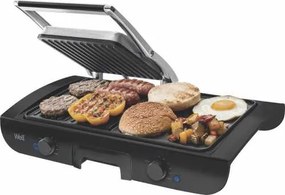 Grill electric multifunctional Gourmet, placi antiaderente, termostate reglabile, 1500W, Well