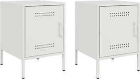 vidaXL Noptieră, alb, 2 buc., 36x39x50,5 cm, oțel
