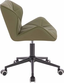 HR111K Scaun Khaki Piele Ecologica Premium Soft cu Bază Neagră