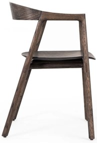 Scaun de dining maro din lemn de stejar Muna – Gazzda