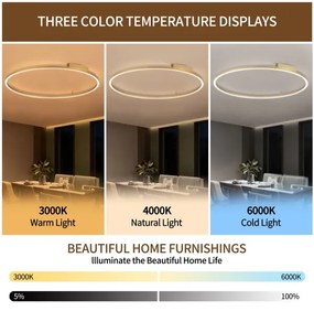 Brilagi - Corp de iluminat LED reglabil PORTOFINO LED/85W/230V, diam. 120 cm, auriu + telecomandă