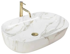 REA-U9656 - Lavoar CLEO pentru blat, 41 x 60,5 cm, ceramică/decor marmură