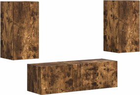 vidaXL Set Dulap pentru Televizor Montat pe Perete 4 pcs Lemn compozit