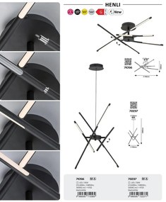 Lustra LED suspendata cu tije directionabile Henli