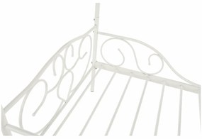 Pat metalic cu baldachin, alb, 90x200, ADELISA